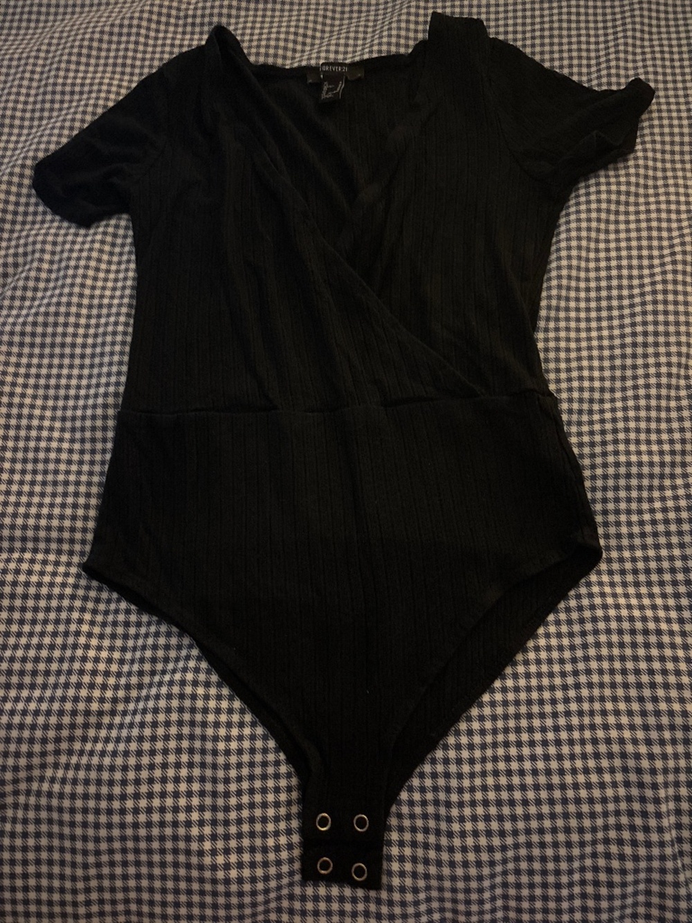 Black bodysuit with mini sleeves
